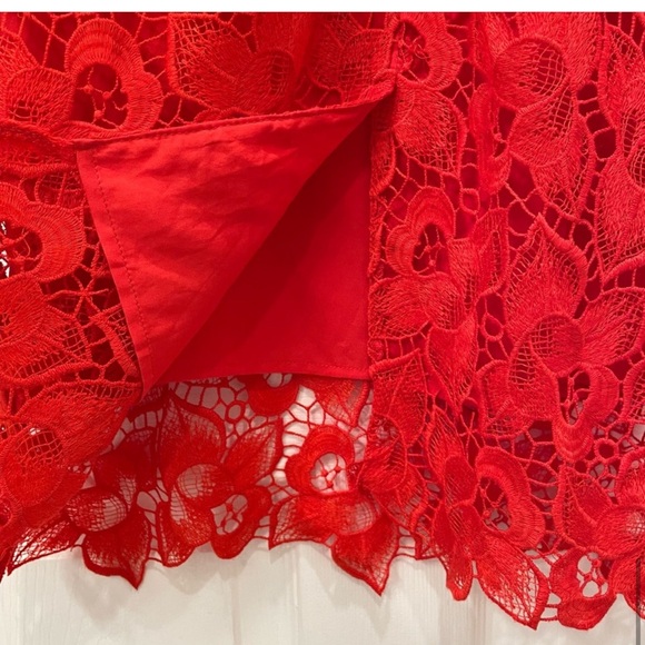 ANN TAYLOR WOMEN Red Lace Dress Size 18 - Picture 5 of 11